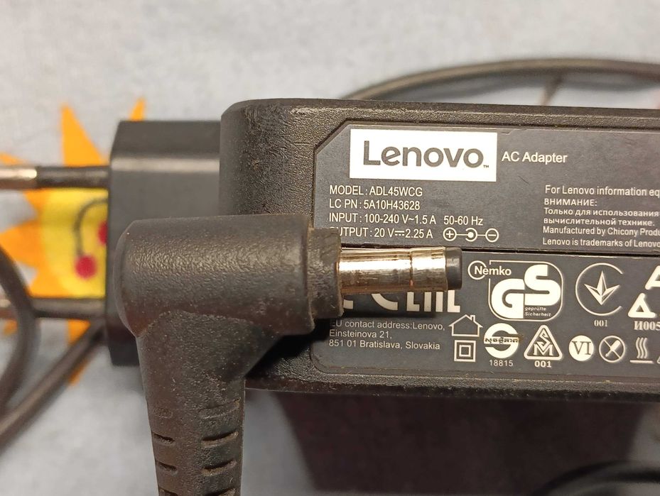 Блок питания зарядное для ноутбука Lenovo 20V 2.25A 45W (4.0×1.7mm)