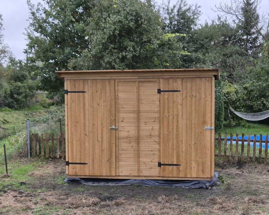 Domek narzędziowy drewniany 3x1 m na narzędzia do ogrodu ROD szopa