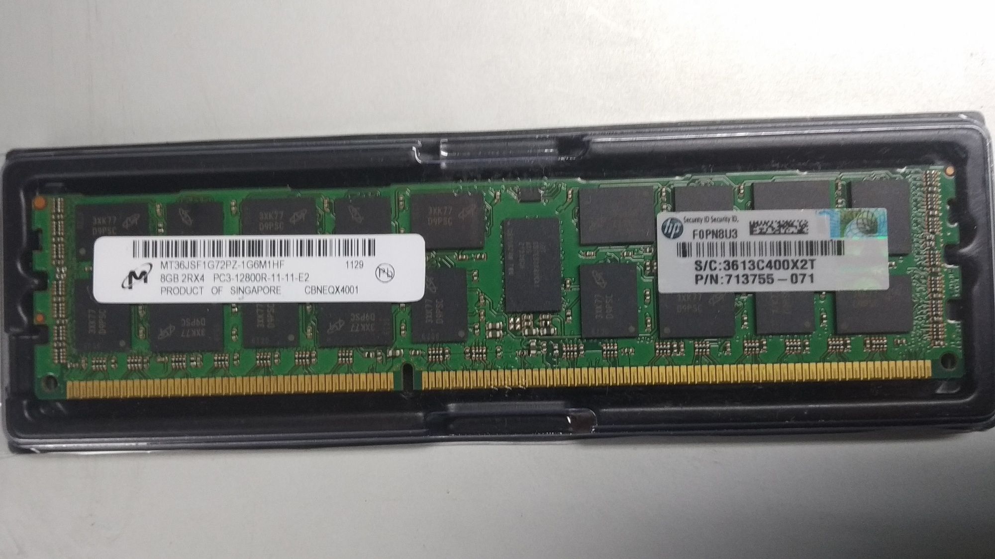 8GB 2RX4 PC3-12800R DDR3-1600MHz 240PIN Rdimm