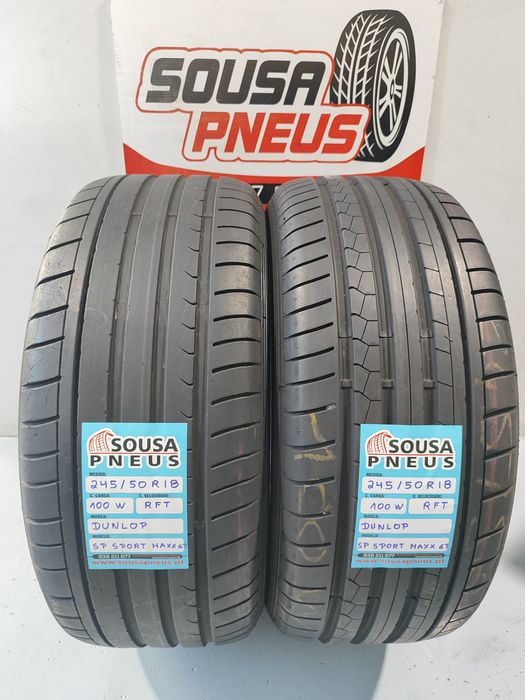 2 pneus semi novos 245-50R18 Dunlop RFT - Oferta dos Portes