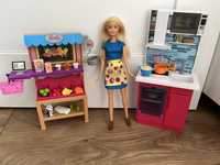 Barbie 2szt kuchnia stragan z warzywami