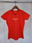 Czerwony T-shirt koszulka z napisem Pepe Jeans
