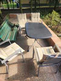 Zestaw ogrodowy stol oraz krzesla
