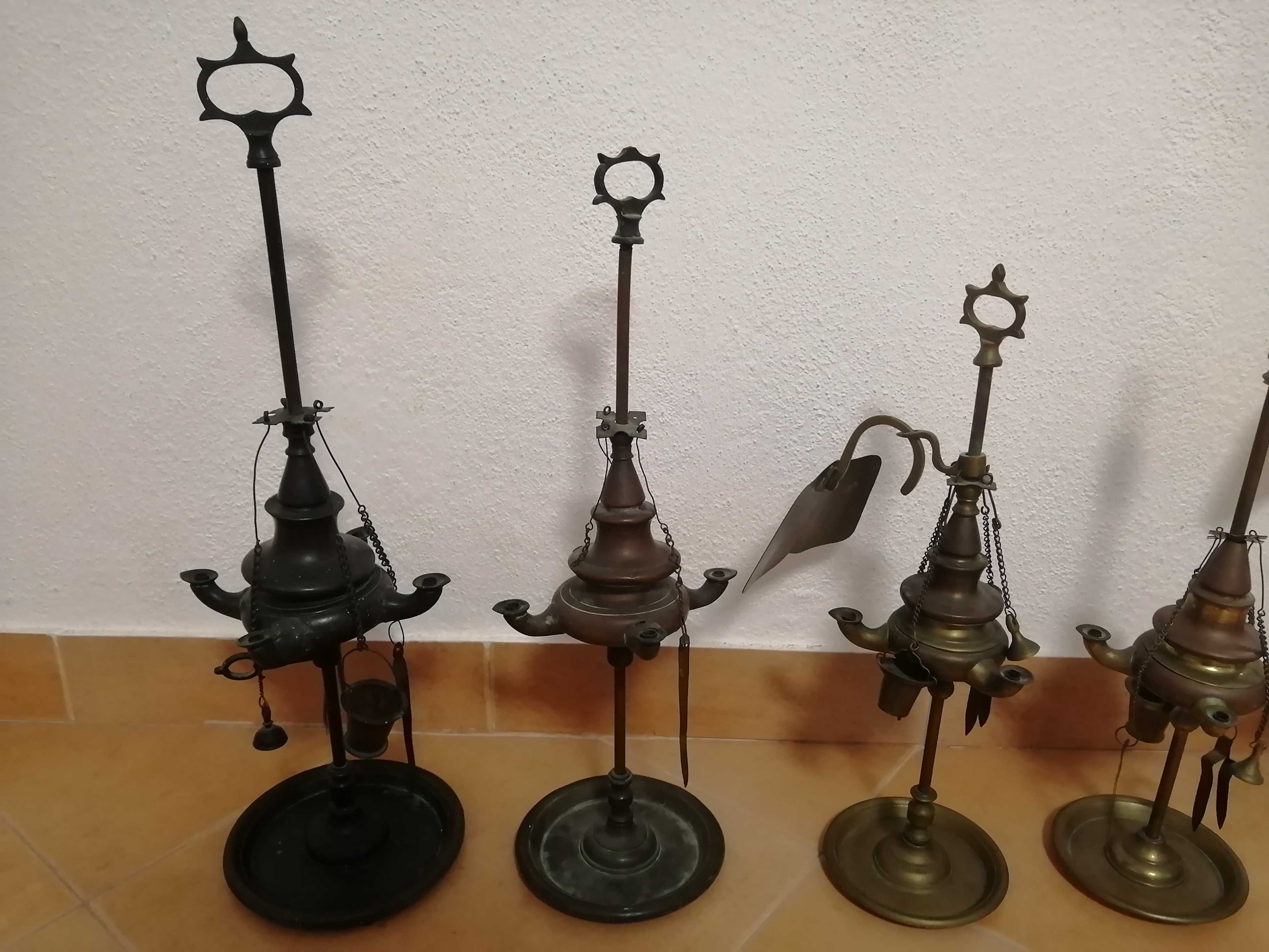 Lamparinas antigas - lote de 5 peças