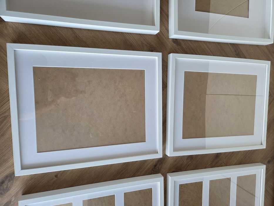 Ramki Ribba Ikea biale zestaw