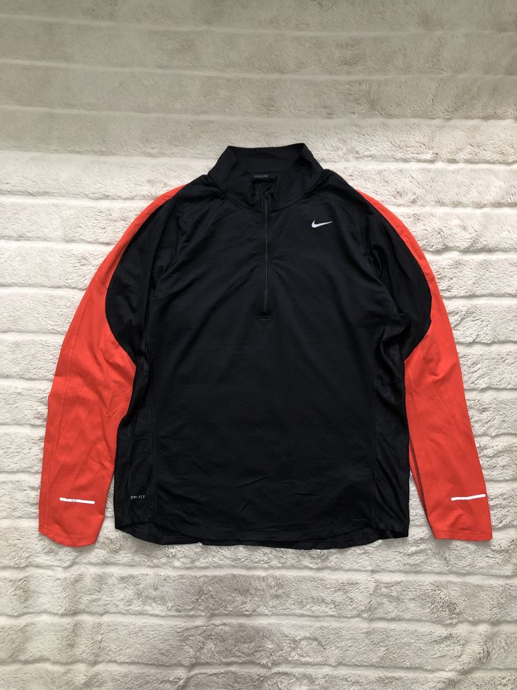 NIKE DRI-FIT (L) Sport Running мужская кофта 1/3зип спортивная лонгсли