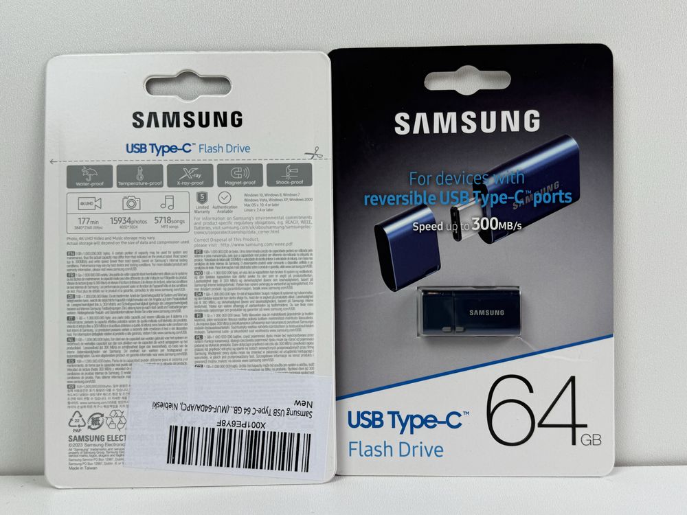 Нова флешка Samsung PenDrive 64GB Type-C 300MB/s USB 3.2 Type-C Blue