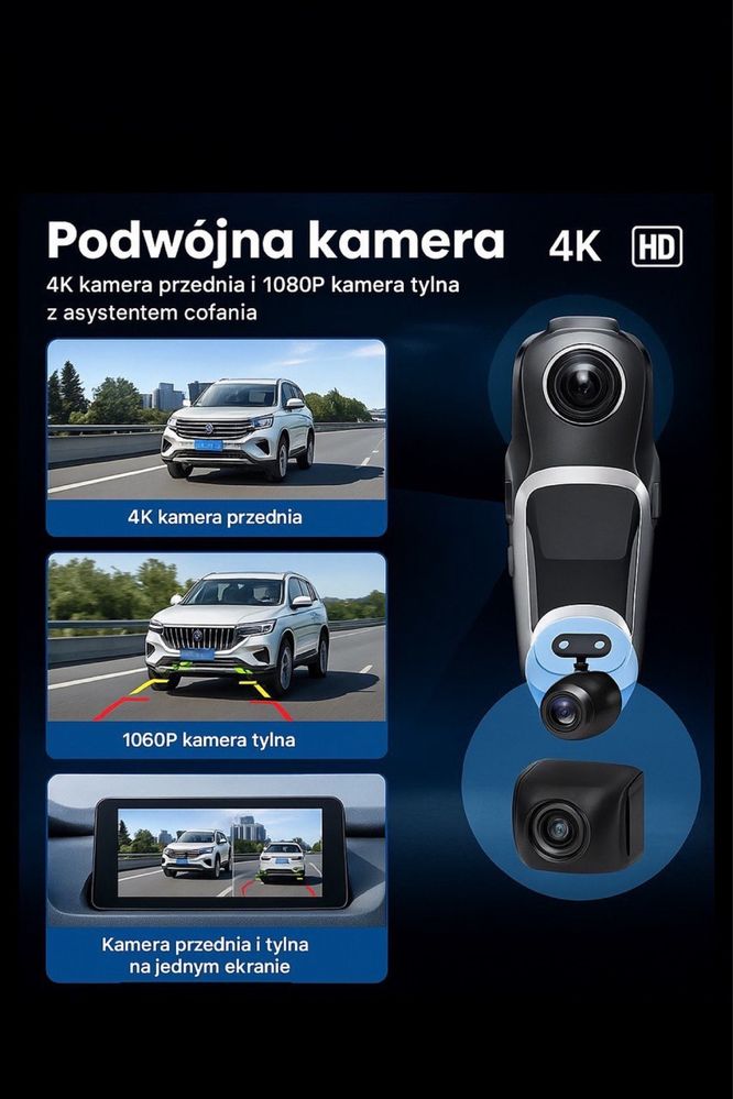 Stacja multimedialna wideorejestrator Auto Android Apple Carplay