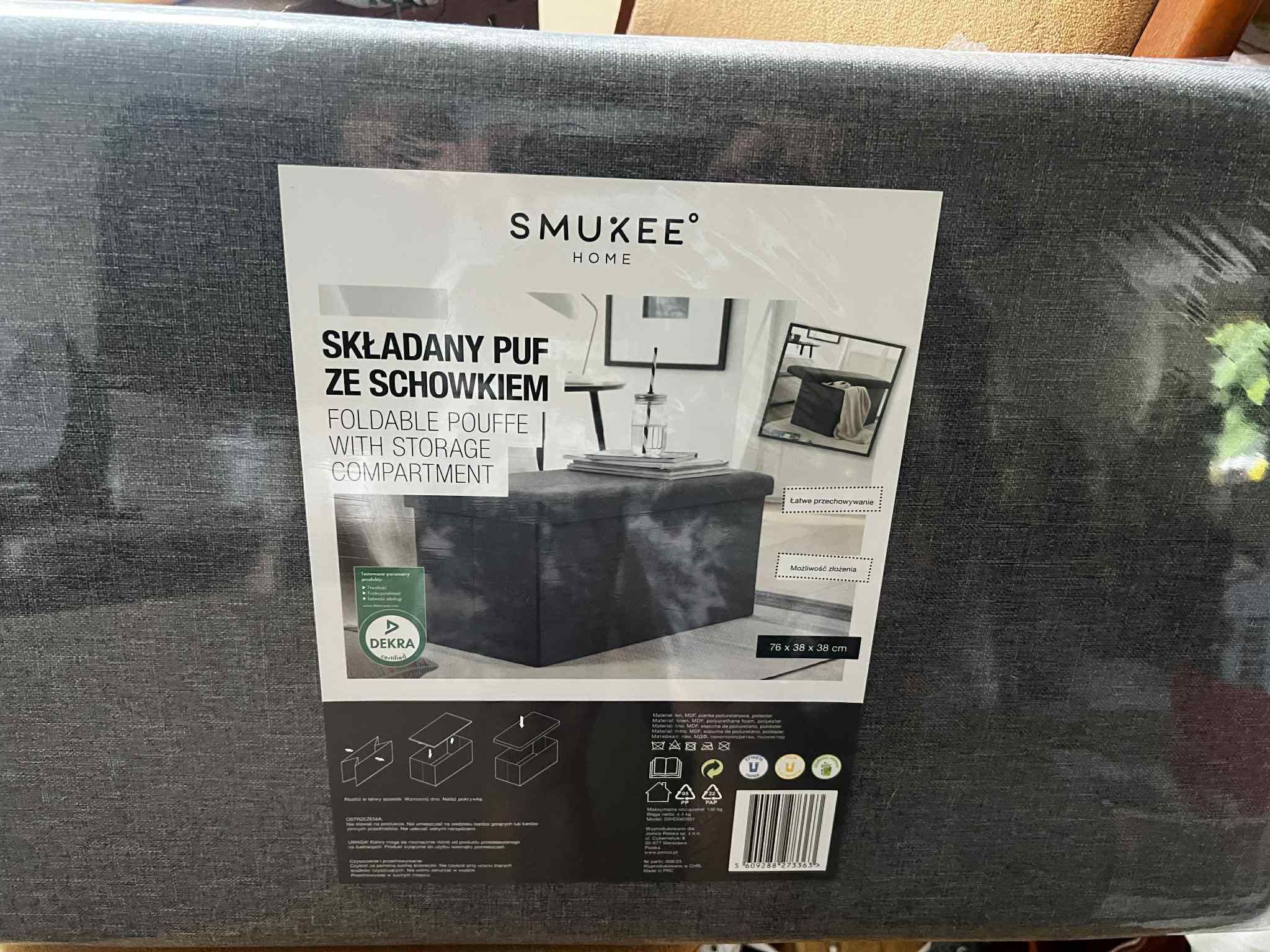 Składana pufa ze schowkiem