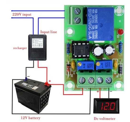 Контроллер Заряда 12V Аккумуляторной Батареи XH-M601