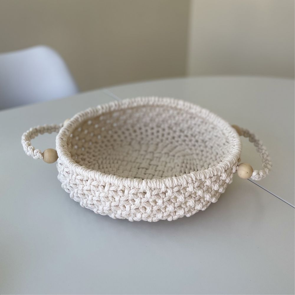 Cesto decorativo em macrame