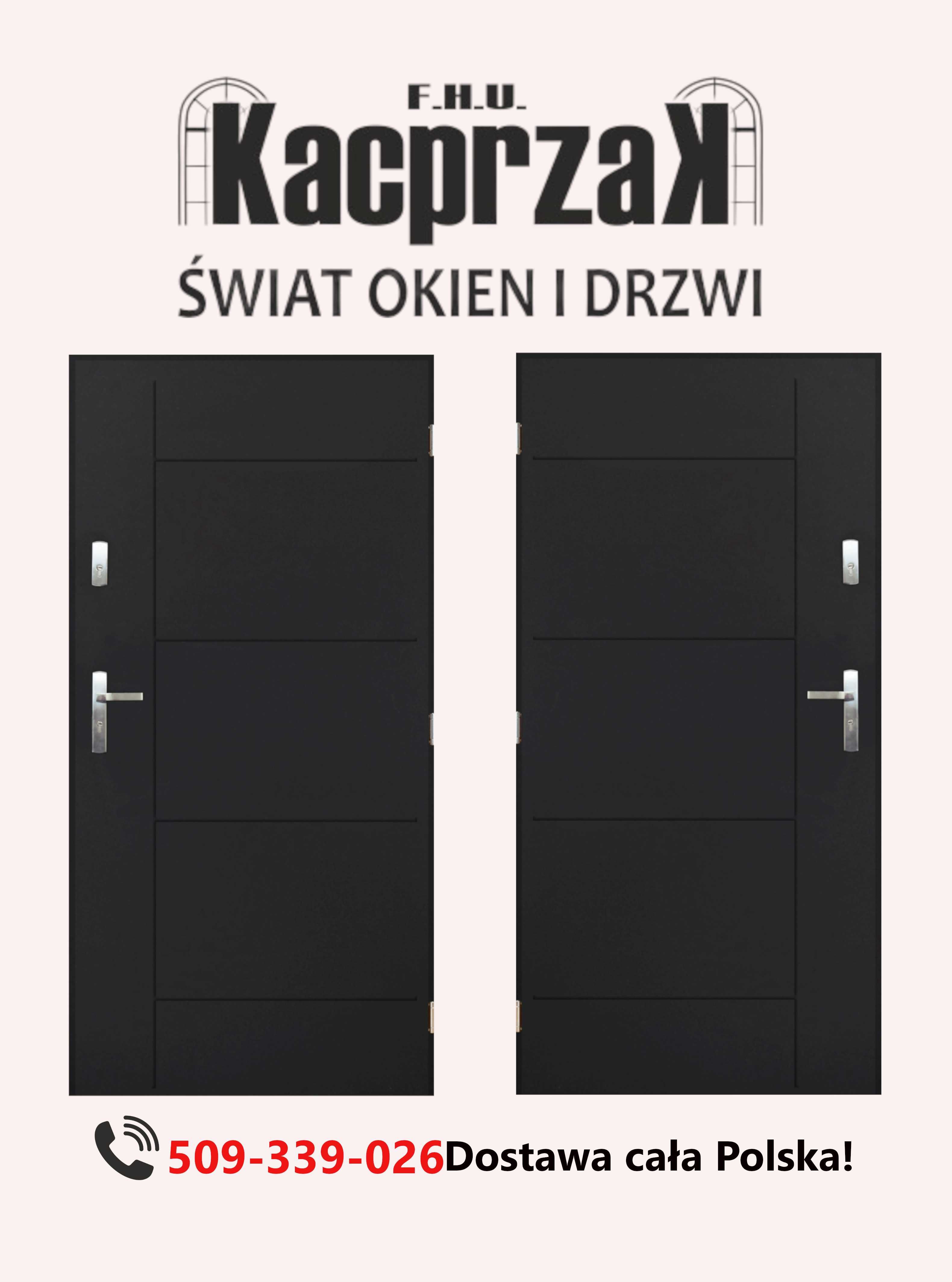 Drzwi KACPRZAK 90x200 Drzwi Zewnętrzne Swing Antracyt