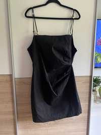 Czarna sukienka z lnem w rozmiarze XL Zara
