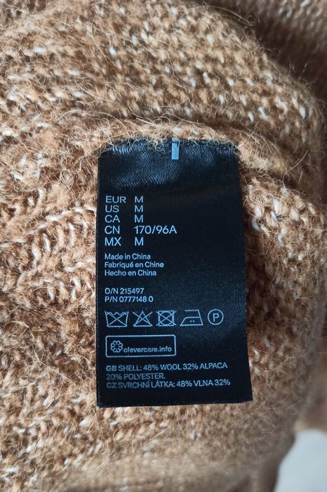 Wełniany sweter H&M oversize wełna alpaka