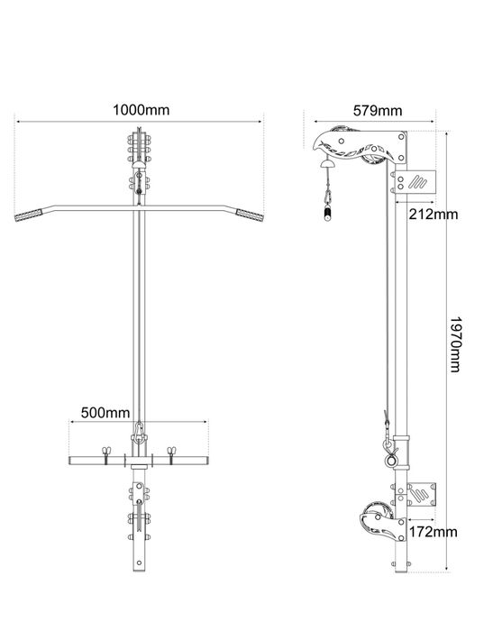 Wyciąg treningowy górny i dolny mocowany do sciany
