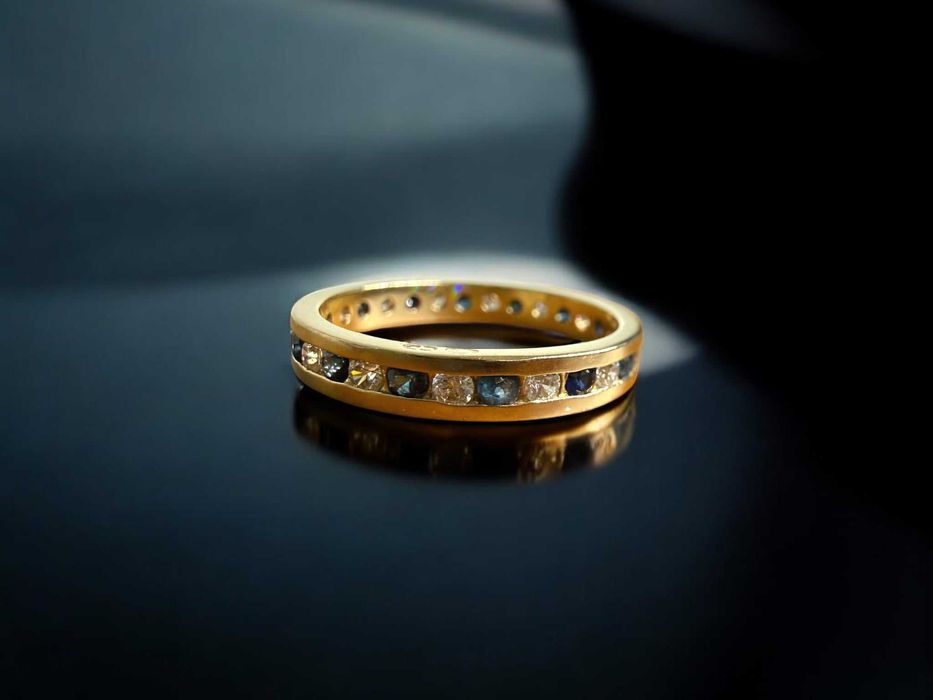 Złoty pierścionek z cyrkoniami – 585, 2.57 g, rozmiar 14