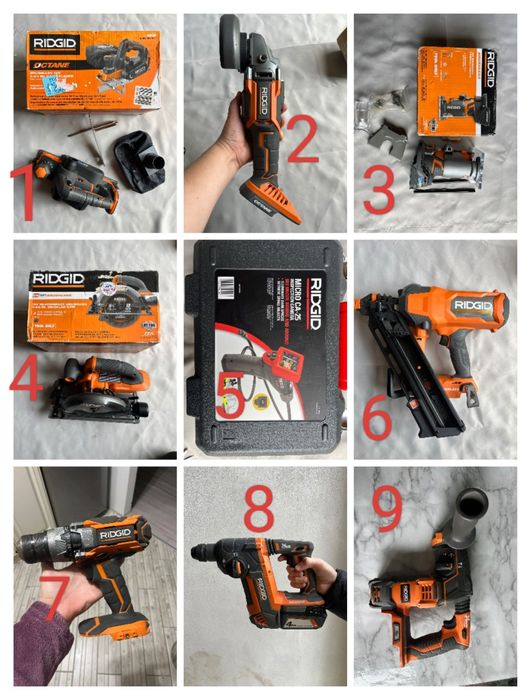 Ridgid  інструмент Б/у та новий!