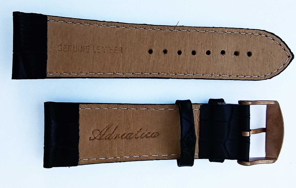 Czarny pasek do zegarka Adriatica 28 mm.