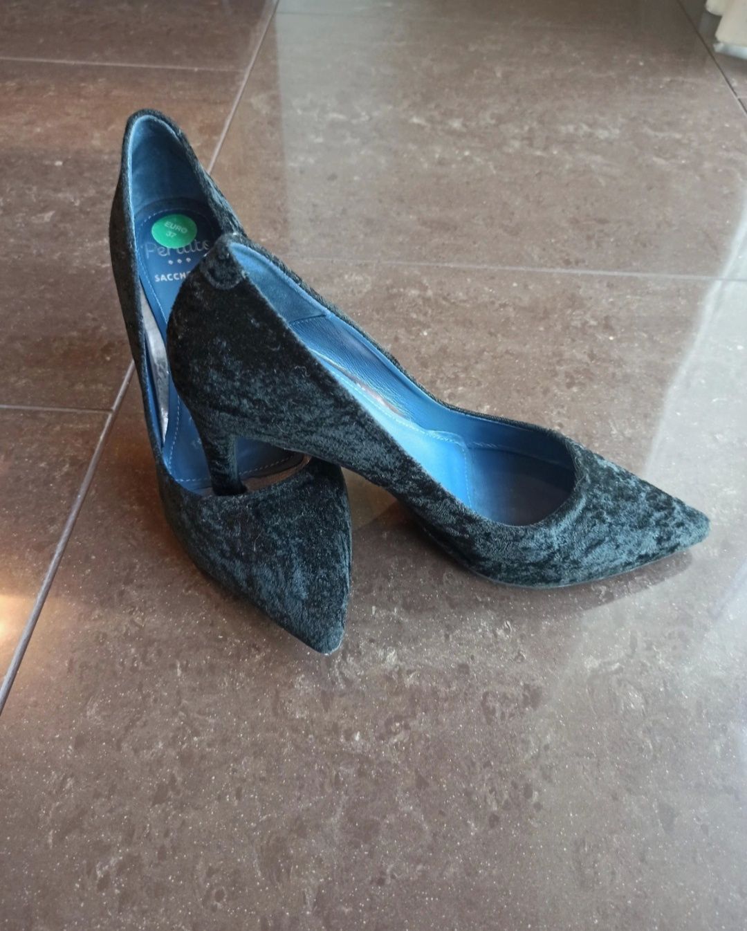 Buty czarne na obcasie obcasy 37 Perlato