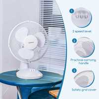 NOVO - Aigostar Vicki – Ventilador/ ventoinha de mesa Branco