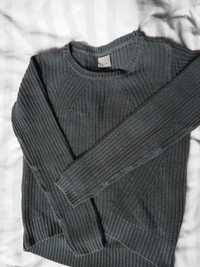 Ciemny szary asymetryczny sweter XS