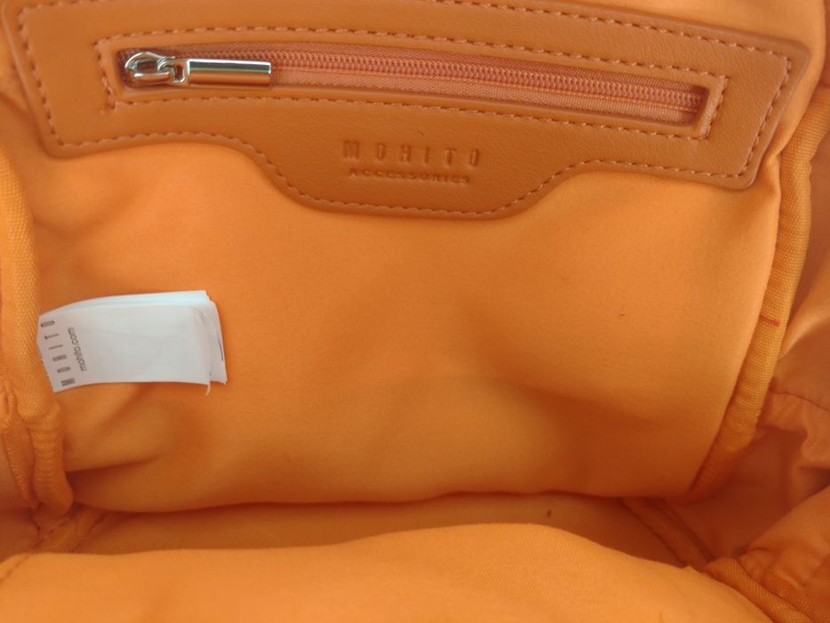 Mohito pomarańczowy mały plecak damski z ekoskóry