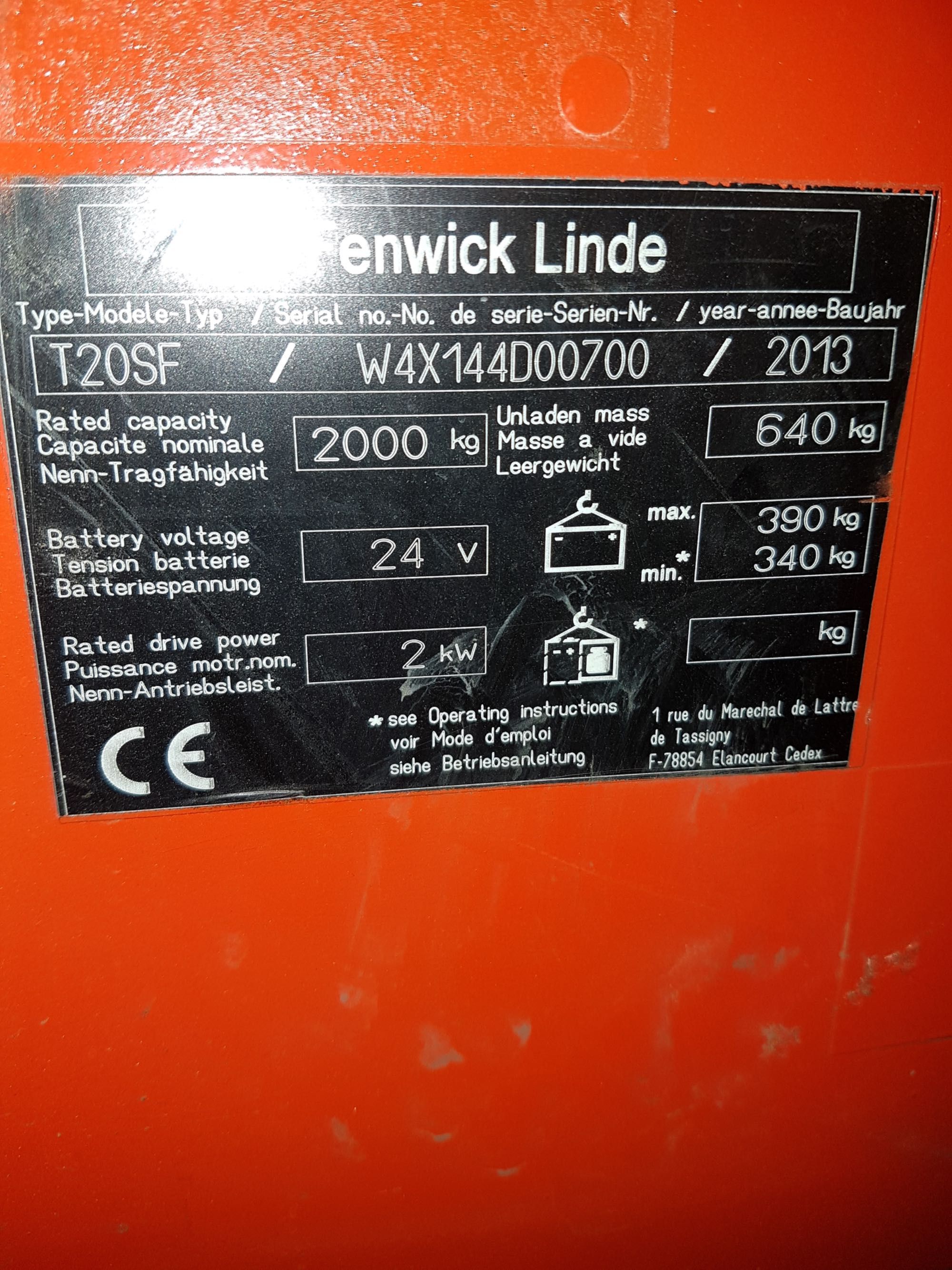 Paleciak elektryczny Linde T20 SF
