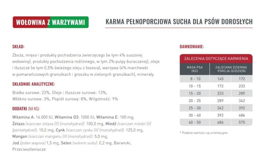 Karma sucha Cztery Łapy PREMIUM wołowina z warzywami 10 kg