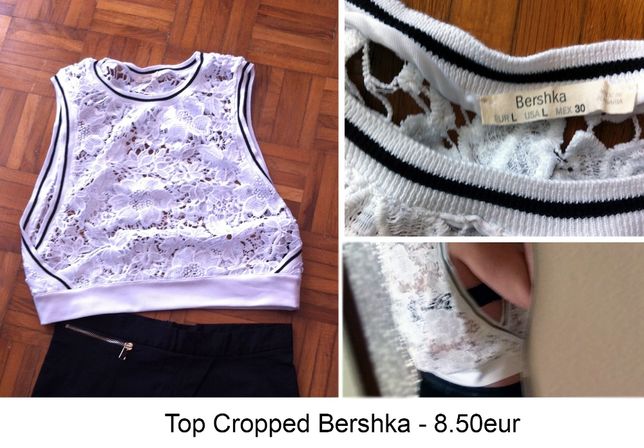 Bershka top croped rendado