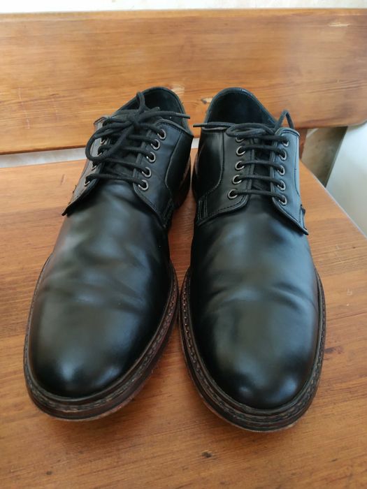 Мужские кожаные черные туфли Thomas Partridge броги 46 размер (31 см)