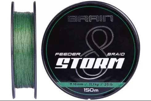 Шнур Brain Scout 4X 150m(camo) и Brain Storm 8X 150m(green,lime,pink)