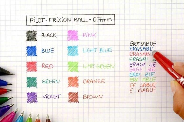 Wymazywalny długopis Pilot FRIXION ball 0,7 mm 10 kolorów pióro kulkow