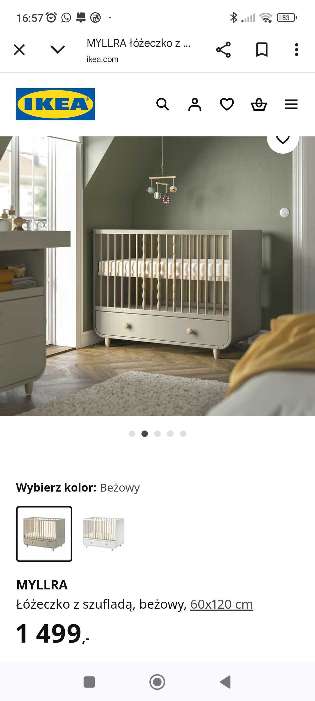 Sprzedam łóżeczko IKEA MYLLRA