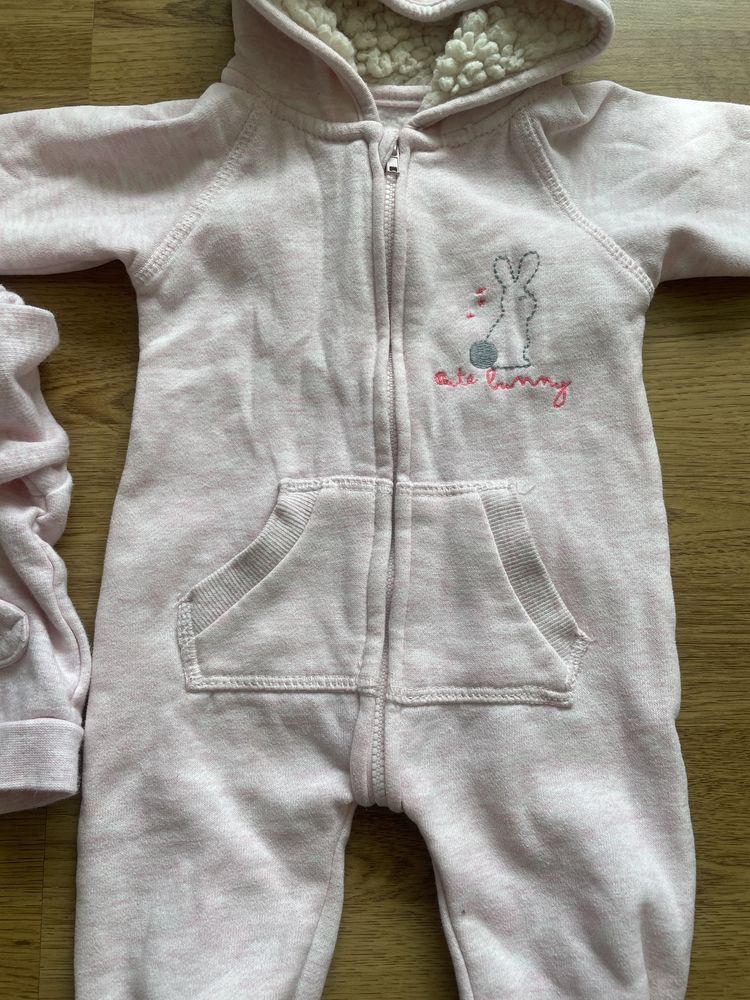 Pajac Cool Club 56 i bluza H&M 56 różowe
