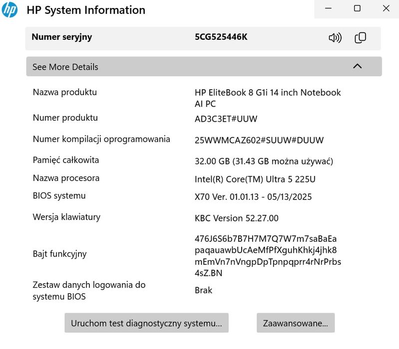HP EliteBook 8 G1i /U5 225U /48GB DDR5 /512 M2/5G/14” /Gwarancja