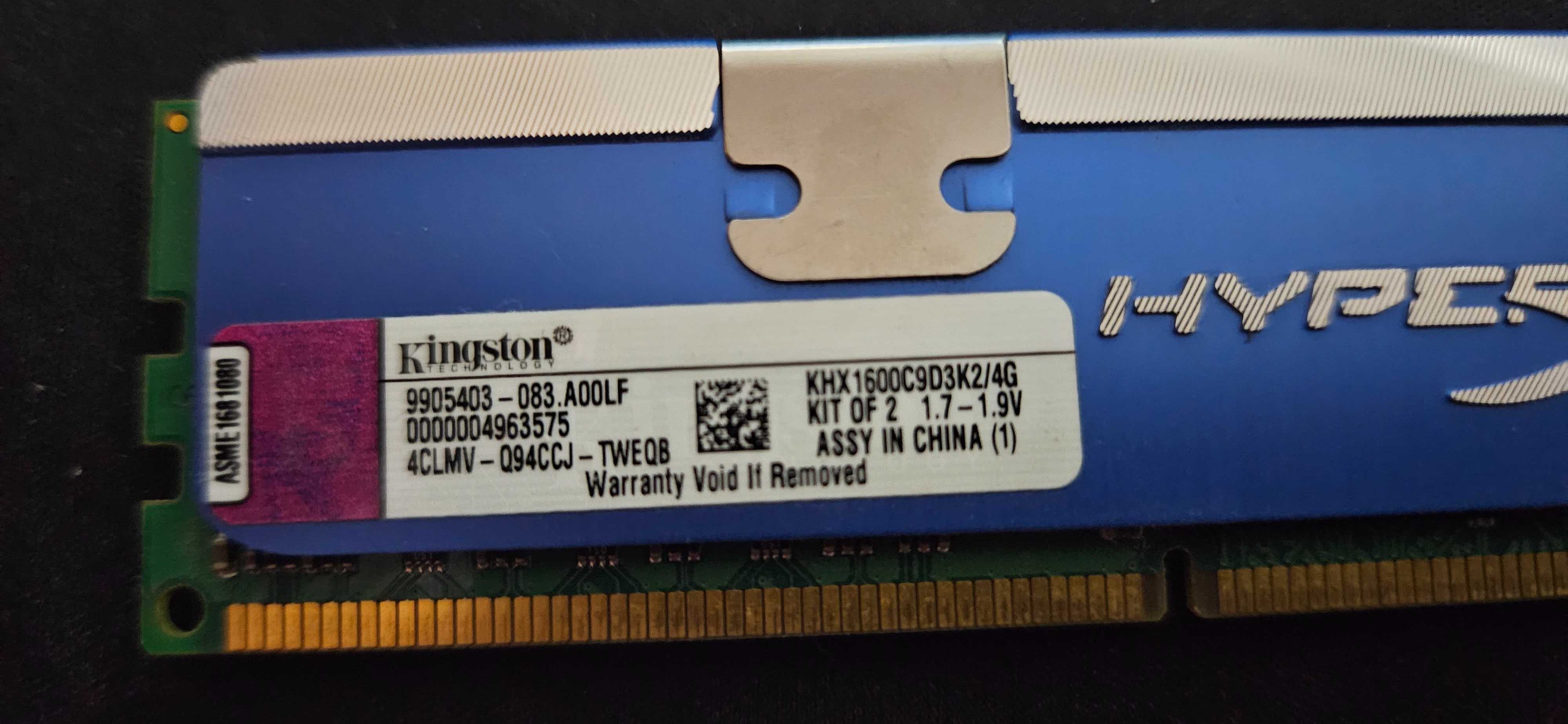 Pamiec RAM HyperX DDR3 Kingston KHX 1600C9D3K2/4G