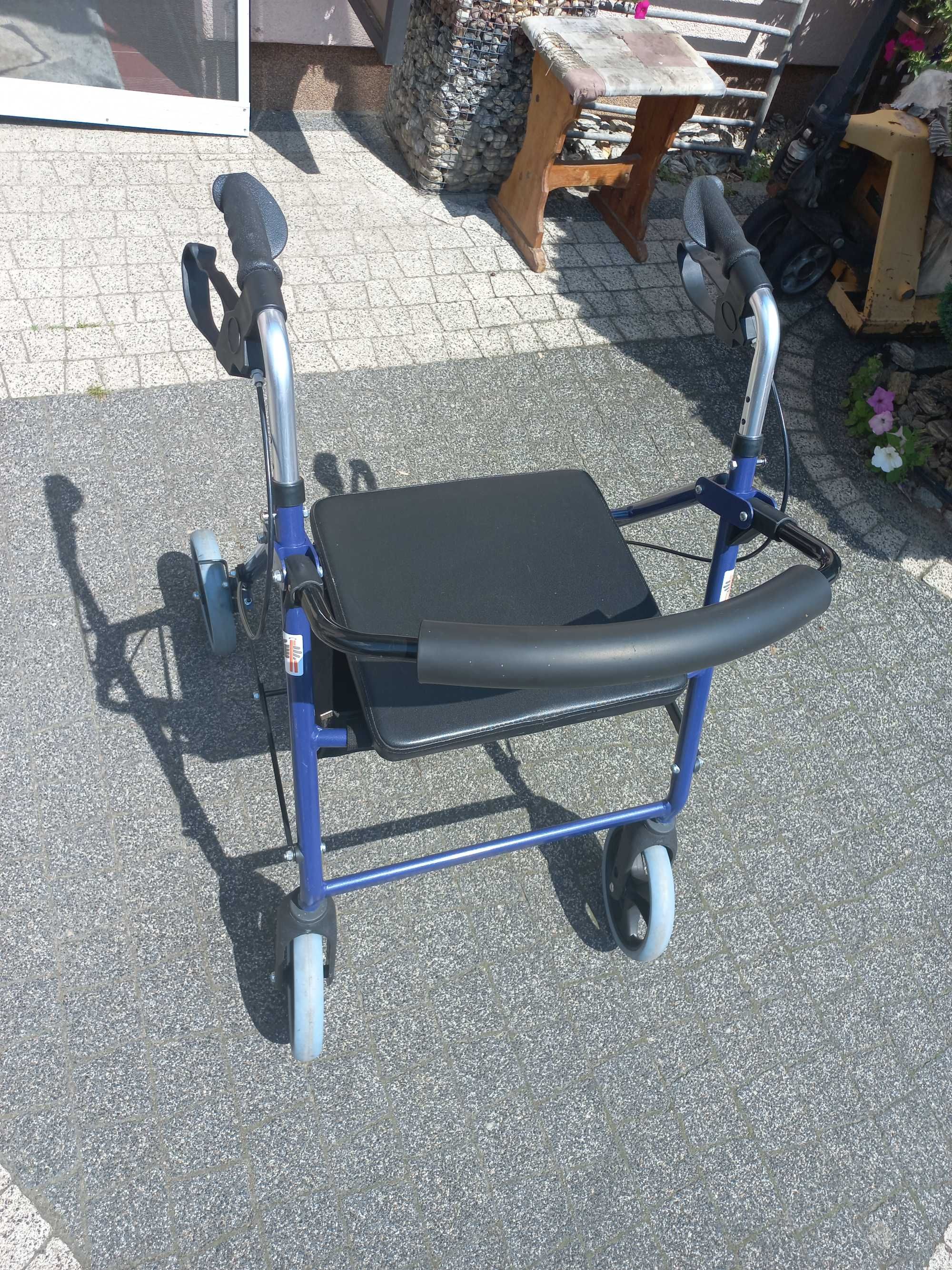 rollator chodzik podpórka z oparciem i torbą aluminiowa lekka
