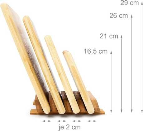 Conjunto 4 Tábuas de Cortar Bambu​ - Reversíveis,​ Madeira Natural
