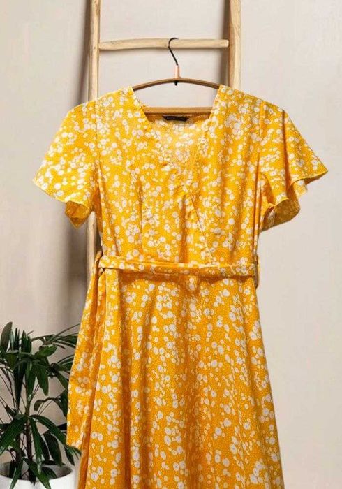 Хлопковое длинное платье в цветочный принт Shein, р. S/M