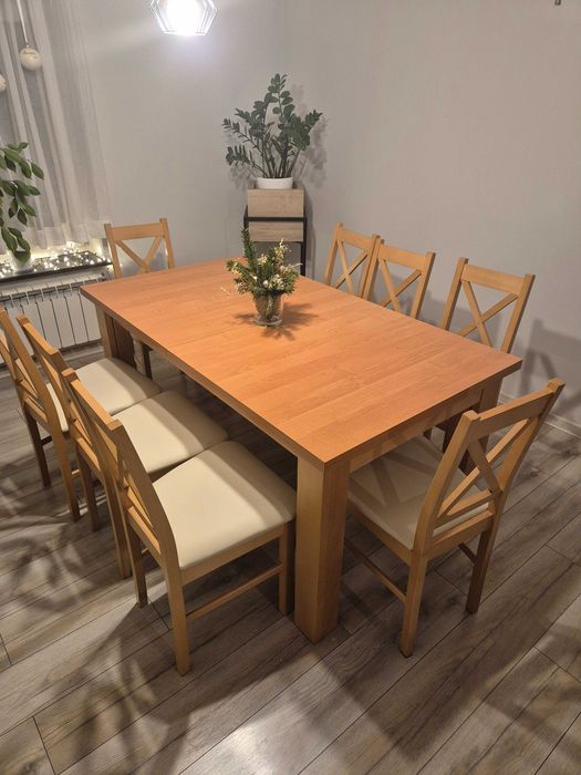Stół rozkładany i krzesła zestaw do jadalni