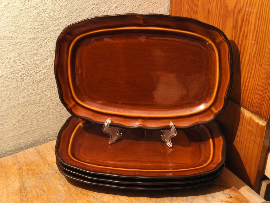 Duży brązowy półmisek Nostalgia Porcelit Pruszków PRL