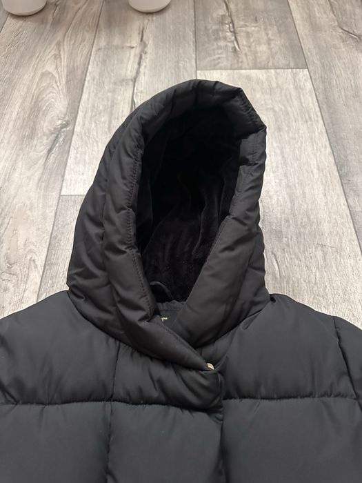 Зимнее пальто next 7/122 см черное для девочки на флисе зимове пальто