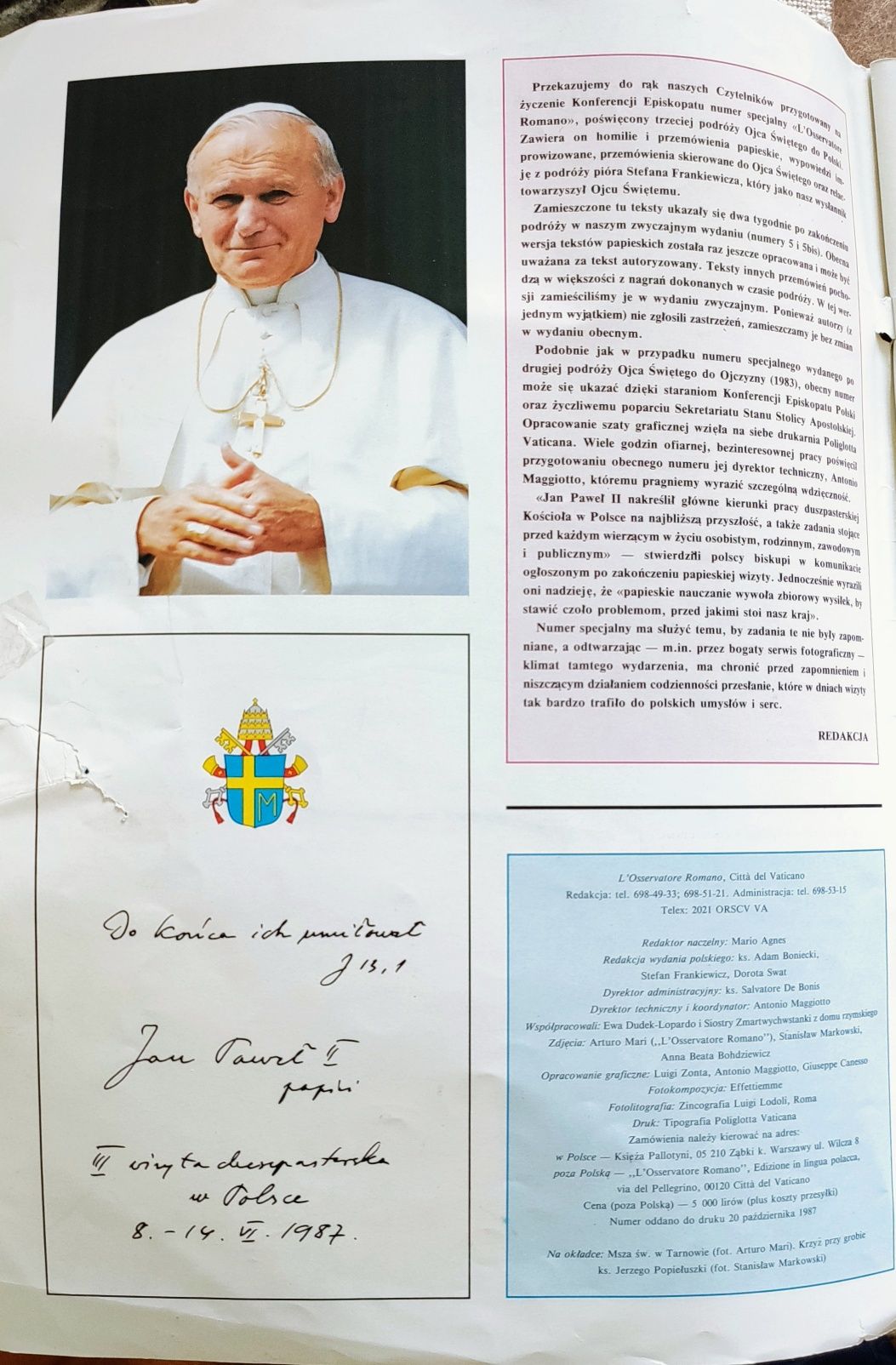 L'Osservatore Romano wyd.polskie 3 wizyta J.P. II
