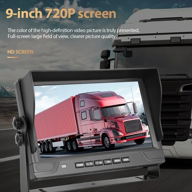 Kit de 4 câmaras e monitor 9" para camiões autocarros cabo 20M novo