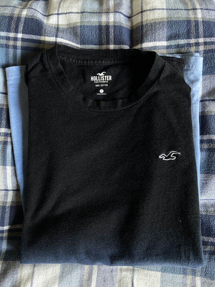 Hollister czarno-blłękitny T-shirt meski rozm. L