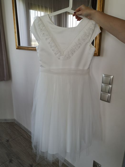 Sukienka biała/kremowa komunijna 164