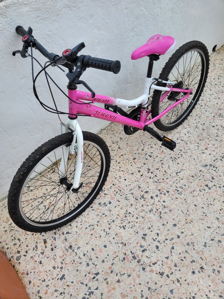 Bicicleta Rosa criança roda 24