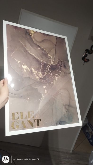 Duży obraz elegant marmur złoty brązowy