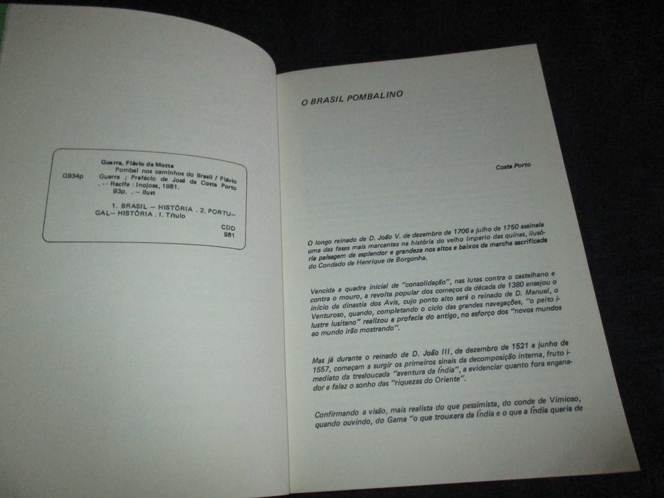 Livro Pombal nos Caminhos do Brasil Flávio Guerra