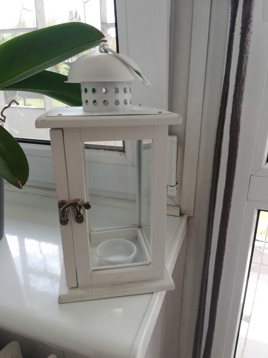 Biały lampion na świeczki!